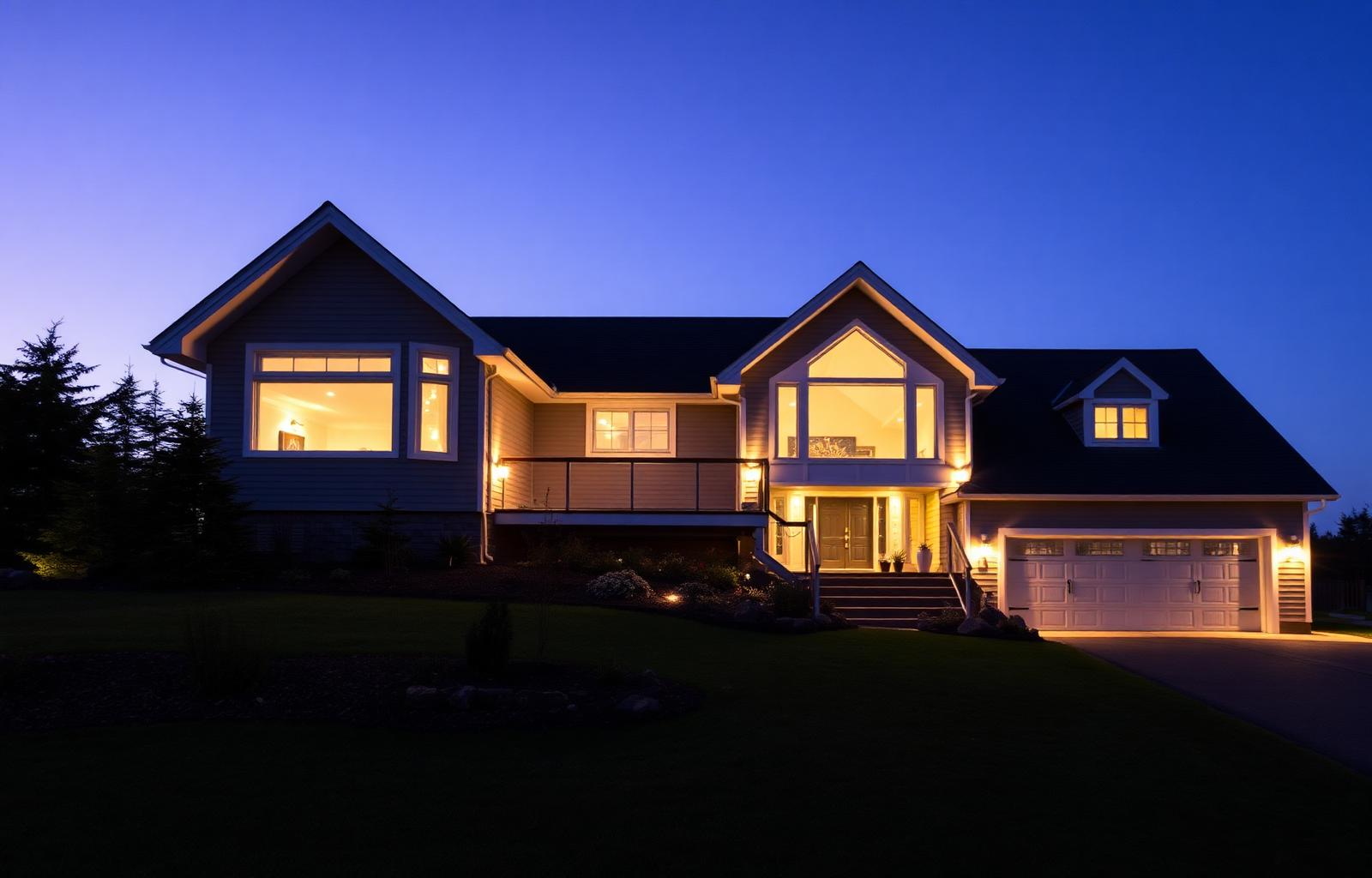 Nova Scotia home at twilight